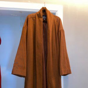 WORTHINGTON Long Tortoise Brown Women's Coat with Belt - 2X